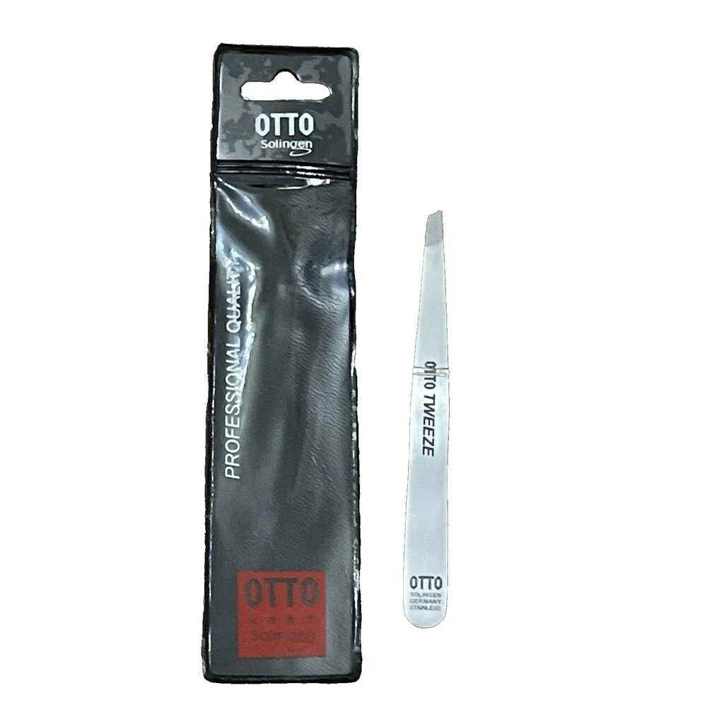 OTTO Solingen Germany Slant Tip Tweezers Stainless Steel Precision Beauty Tool